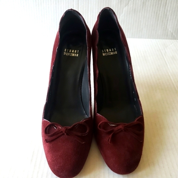 STUART WEIZTMAN BURGUNDY SUEDE PUMP HEEL SHOE SIZE 8M - Picture 15 of 15